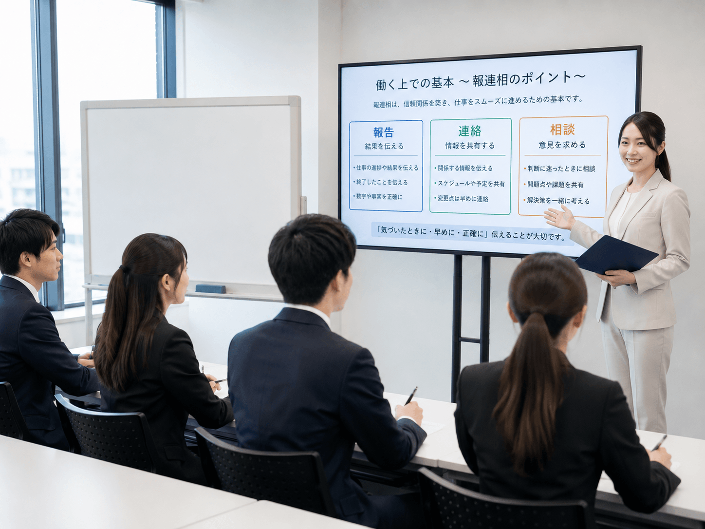 入社前の安全衛生教育の様子